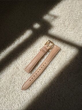 Classic Fossil Nude 14mm Leather Watch Strap with Rose Gold Buckle